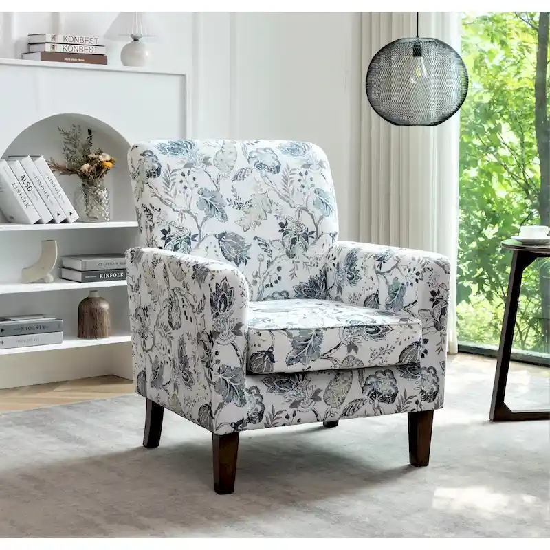 00c97afb2a3c283bc8890cf77006308fa1f87b0091f342ab5bc6ada4c7e7ac04 Contemporary Living Room Accent Arm Chair(Blue Floral)