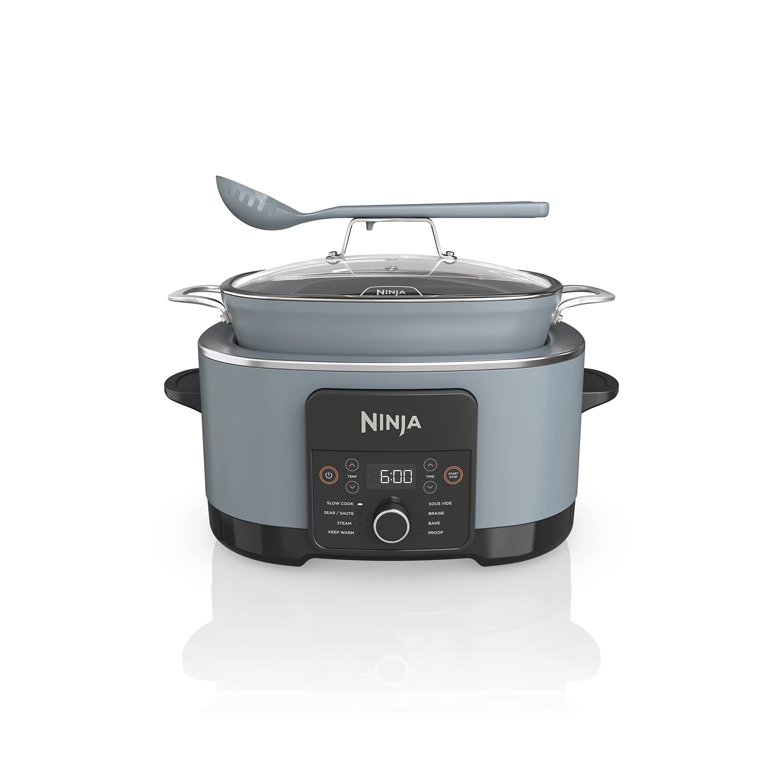 019169ffe4fa6cb91cecebb2c63db75bd9d44adfd082a1d481405f7917ccf8d6 8.5 Quart Multi-Cooker, with 8-in-1 Slow Cooker, Dutch Oven, Steamer, Glass Lid, Integrated Spoon, Oven Safe Pot to 500¡ãF(Sea Salt Grey)