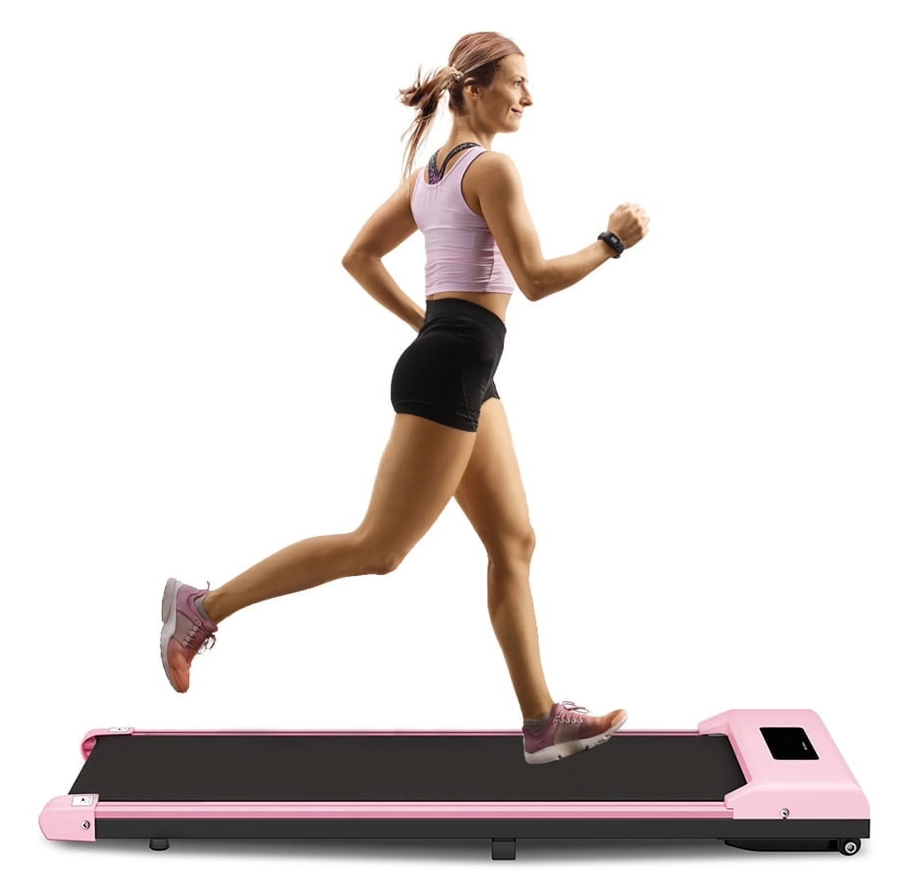 01b2062be295eb2cc73a9f138bed088349c72c772d82c13f0ade59f1d1c9fff3 Bigzzia Walking Pad Under Desk Treadmill, Treadmills with Remote Control LCD Display for Home Office, 265 lbs Max Weight, Pink