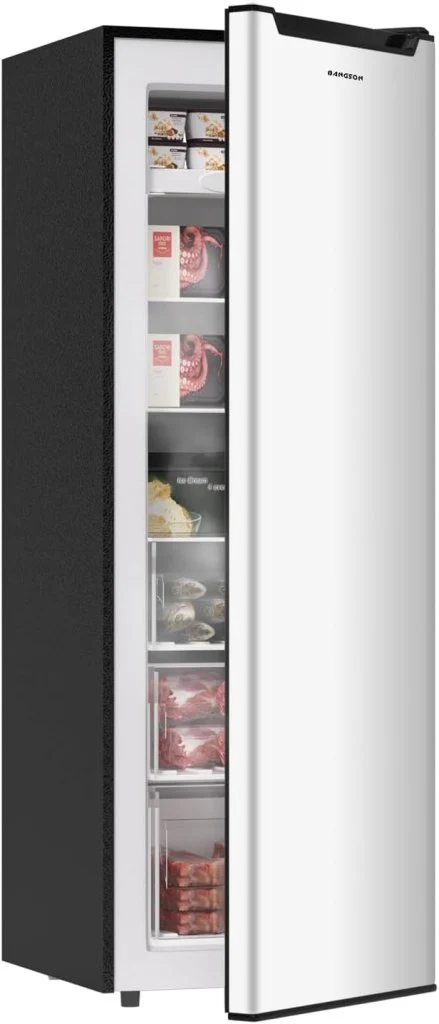 02ebb1fbab10479f51603f2b47c0981c730e8e7e06aa29ee48eb045504bdfb42 BANGSON Upright Freezer, 7.0 Cu.ft Stand Up Freezer, Convertible Upright Freezer/Refrigerator, Single Door for Kitchen,Garage, Office, Apartment, Silver(7.0 CU. FT/Silver)