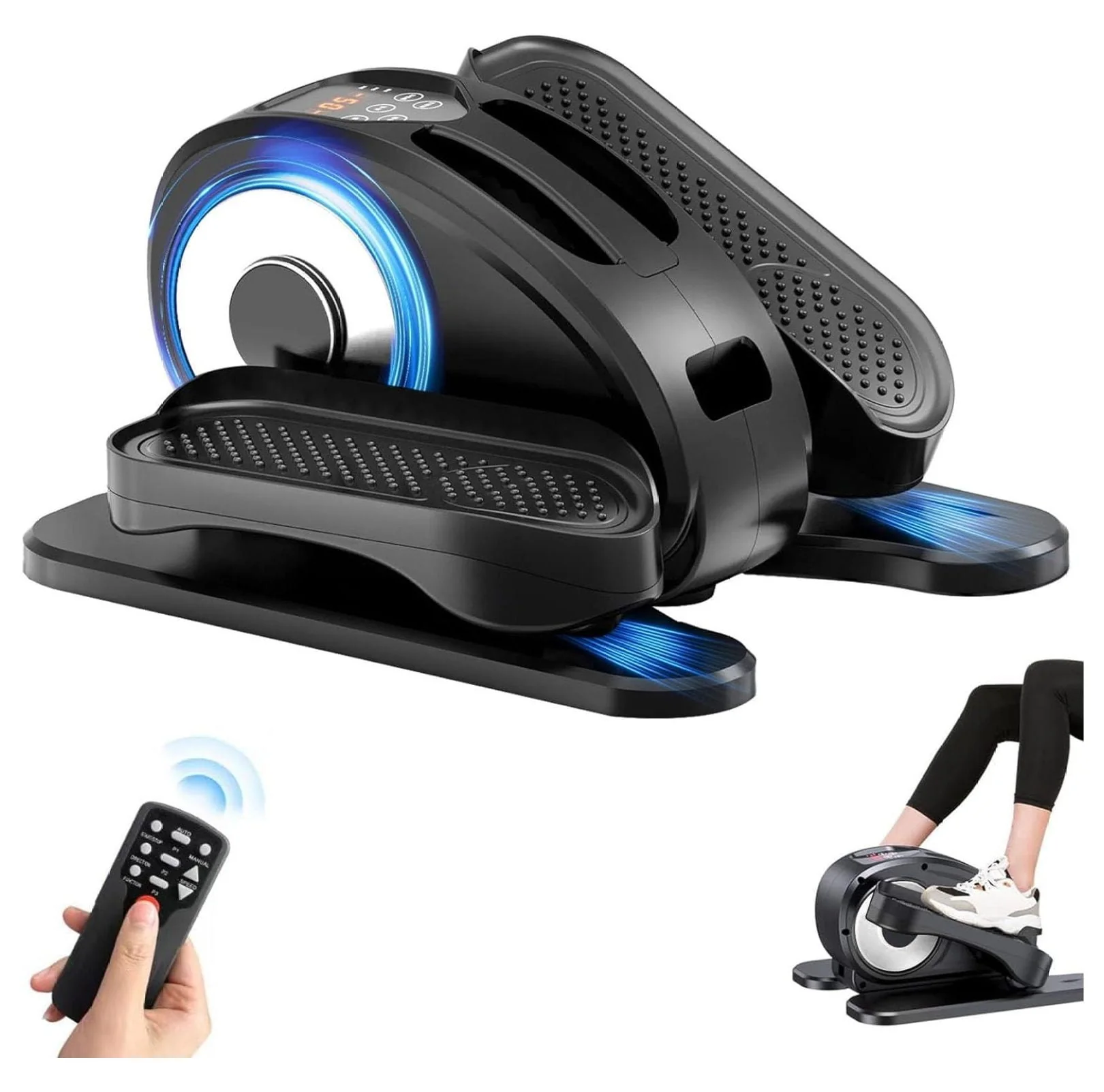 03a0f4bae2d437c92edc909f750f1609453e513ba504320474dc41233fd75b95 Under Desk Elliptical Electric Foot Pedal Exerciser Fully Assembled Seated Elliptical Compact Portable Elliptical Machine Trainer with Control Mini Elliptical Leg Exerciser for Home(Silver/ONESIZE)