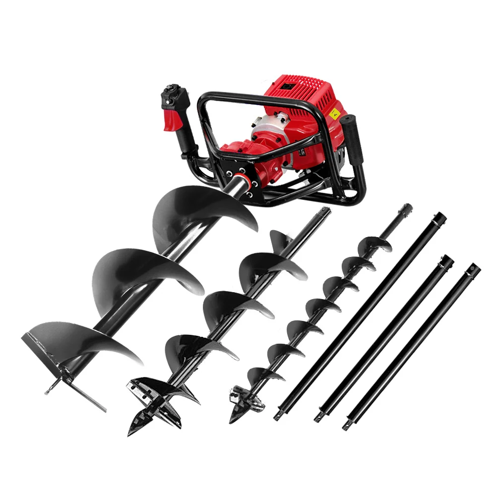 03bacf4b01d7f6e58d1a5f6f44d19ee7c07162241e083b1d68c8e1ed28fa9e75 Giantz Post Hole Diggers 92CC Petrol Digger Extension Auger Bits