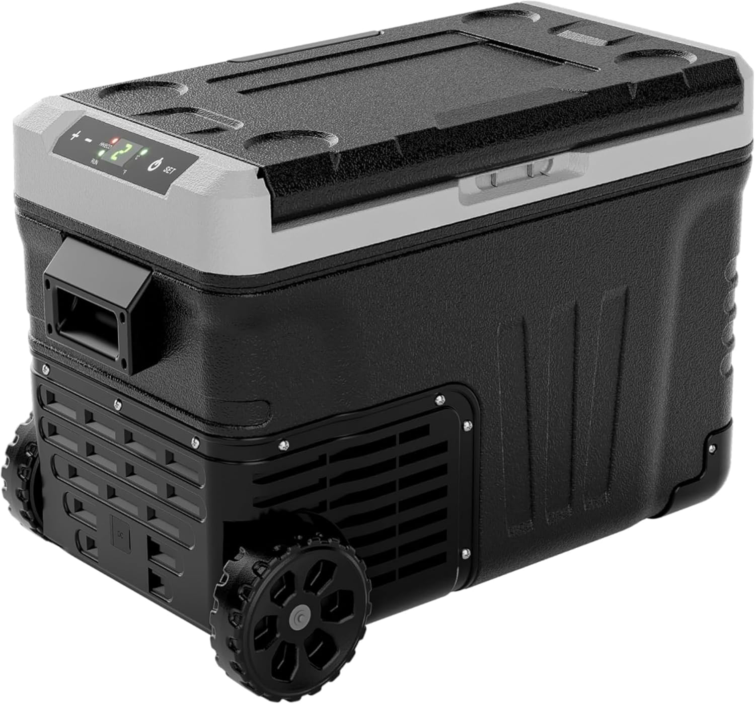 03f3de8b8b5ebd206fcc8b679cdc6e999426f44a305cf61f1134ef13e225b34d EUHOMY 12 Volt Refrigerator, 53QT(50L) Electric Cooler, Portable Freezer 12V/24V DC 110-240V AC, 12V Fridge -4¨H~68¨H, 12V Cooler with Wheels 2 Baskets for Travel, Truck, Boat, Camping(Refrigerator/37 Quart)
