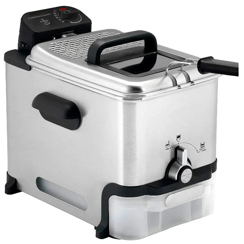 07183987428c2a971fa0900ec371297a3bee6c1a98d1fbacbd8689872bd72564 3.5L Stainless Steel Deep Fryer with Basket 1700W Oil Filtration Temp Control