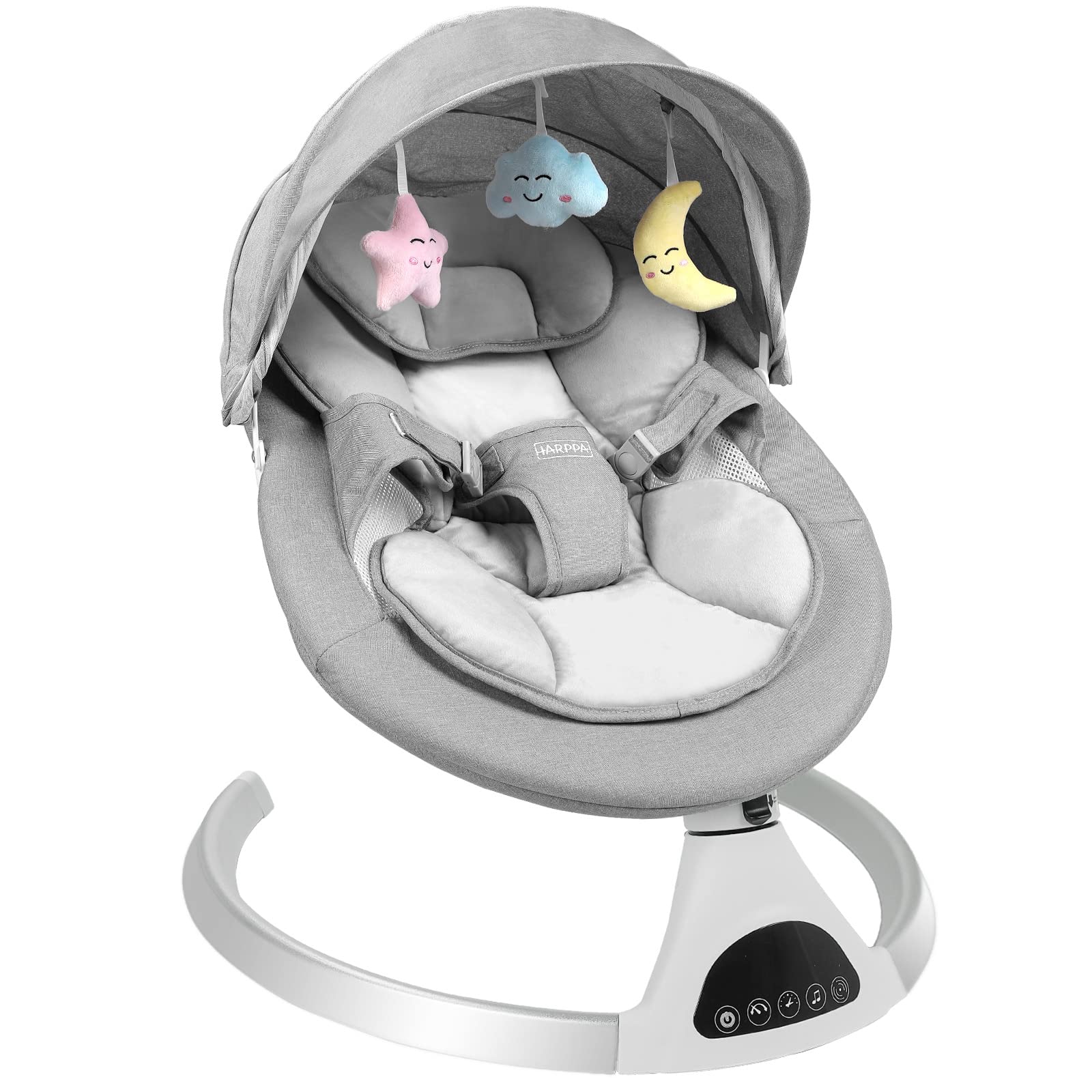 071a669fa708b75b0d94c5c126a426c09ef71c1fef4d474f8b487a58c21e422a HARPPA Electric Baby Swing for Infants to Toddler with 5 Speed(Color/Khaki)