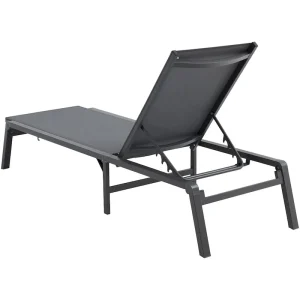 Chaise Lounge Chairs Outdoor, Aluminum Patio Lounge Chairs with Adjustable 5-Position, Folding Pool Lounge Chairs Recliner(Grey, 2 Pcs)