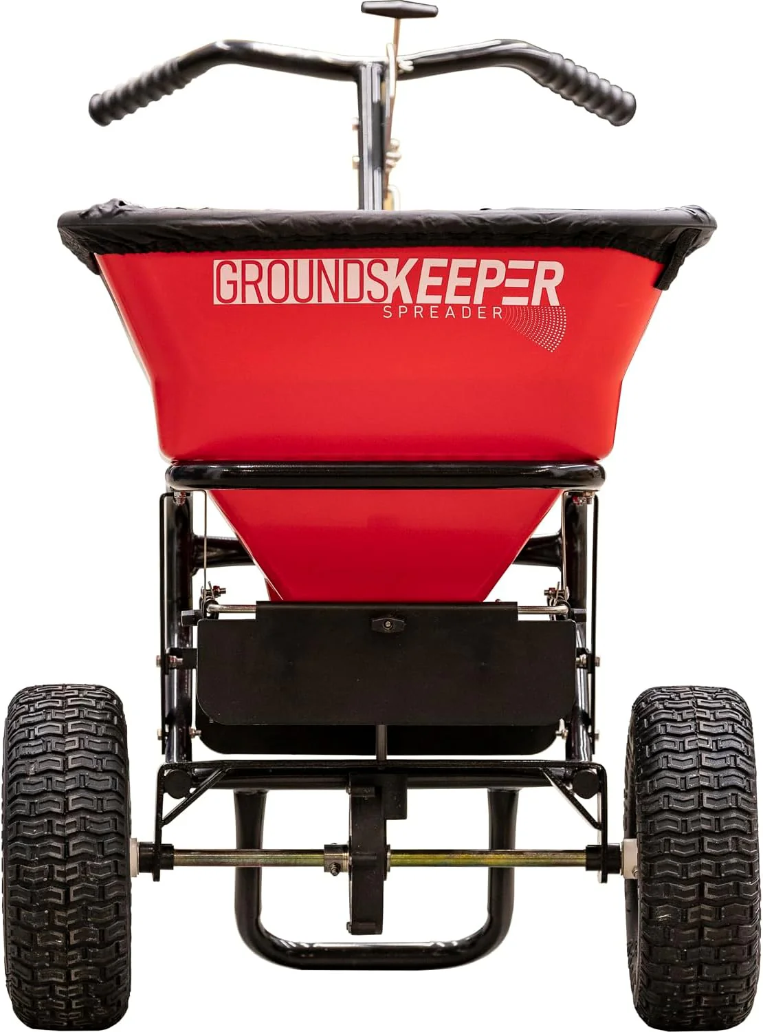 08c3aea4b33da70c71d1c873bcece2d994b81ce70fd79ed0cb4faad4a7559da6 Walk Behind Push Spreader, 100lb Capacity, For Salt, Ice Snow Melt, Included Grate Cover With Enclosed Gearbox for Protection.(Spreader)