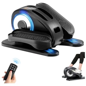 Under Desk Elliptical, Electric Foot Pedal Exerciser, Fully Assembled Seated Elliptical, Compact Portable Elliptical Machine Trainer with Control, Mini Elliptical Leg Exerciser for Home