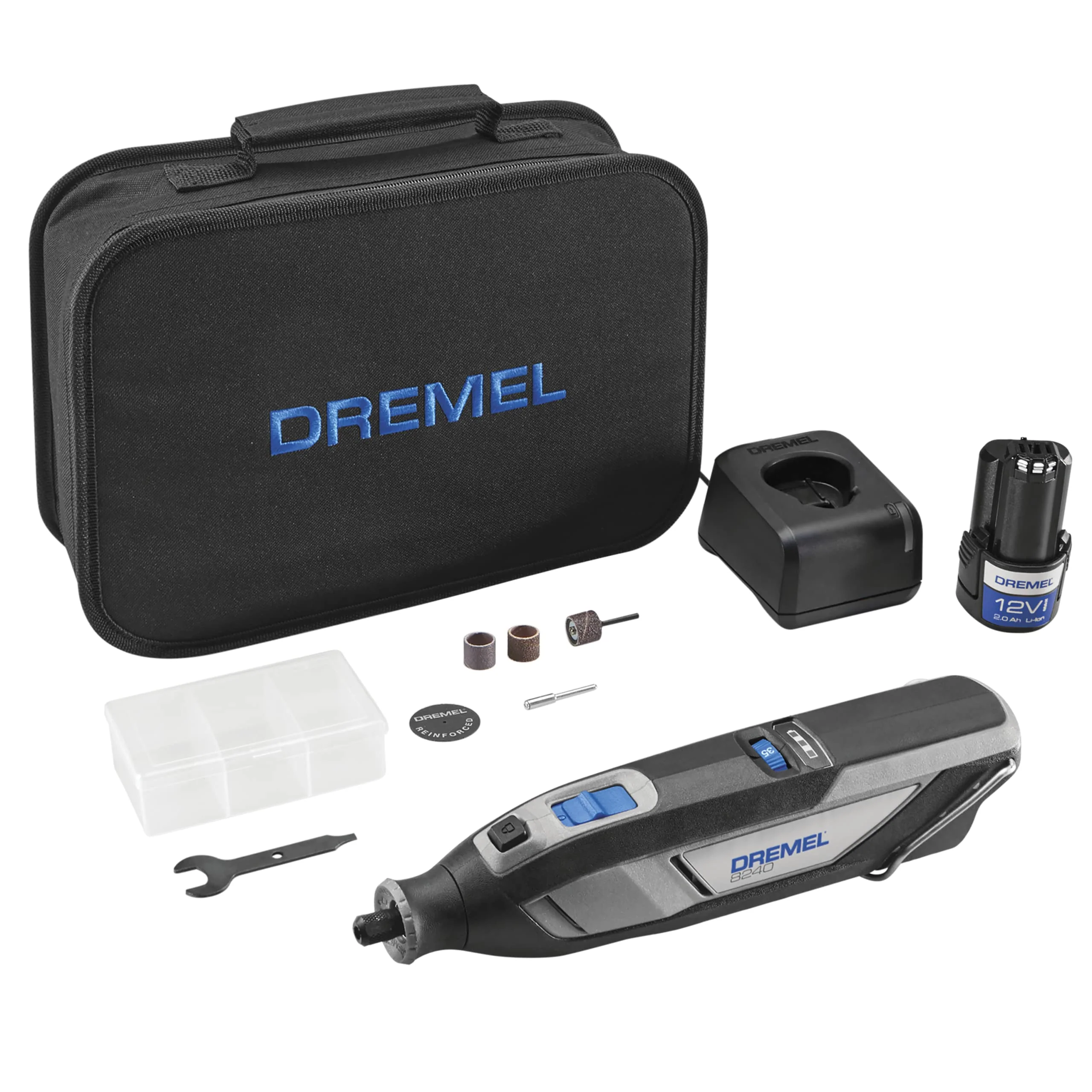 0adb30fd3c2470eee7fe61fc1c68c01d4618416567fb53556e5e86c4589be8ba Dremel 8240 12V Cordless Rotary Tool Kit with Grip