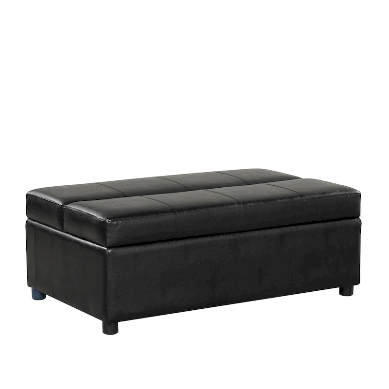 0b5dea360e476d1417196d6853cddad86196aea006855024d61ae5bc1dfd3d0a Twin Size Folding Pull out Ottoman Sleeper Bed with Mattress Convertible Guest Bed, PU Upholstered Sleeper Sofa(Brown Pu)