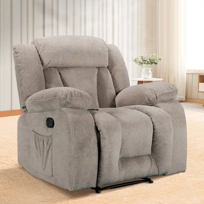 0c7193626081cd053da9c87cc486d27e16ea0db404e7ab72f837a296b66af9cc Super Comfortable Standard Size Heating and Massage Recliner Chair(Chenille-light Brown)