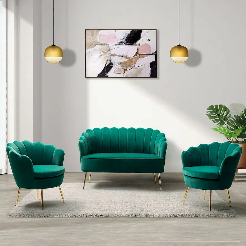 0d1a074e91b5cbf7b417a91208f2fd639a2add5b1a45f7f462f5c3d1e8618d4c Xabier 52 in. 3 Piece Living Room Set by HULALA HOME(Purple)
