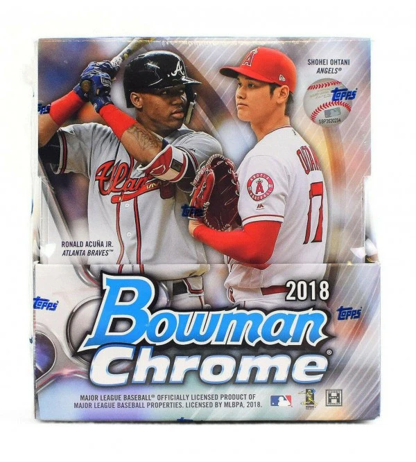 0d91e13a59071ae87aa409bc5383350a285543f8893a5d9551831a0b35f98de9 2018 Bowman Chrome Baseball Sealed Hobby Box