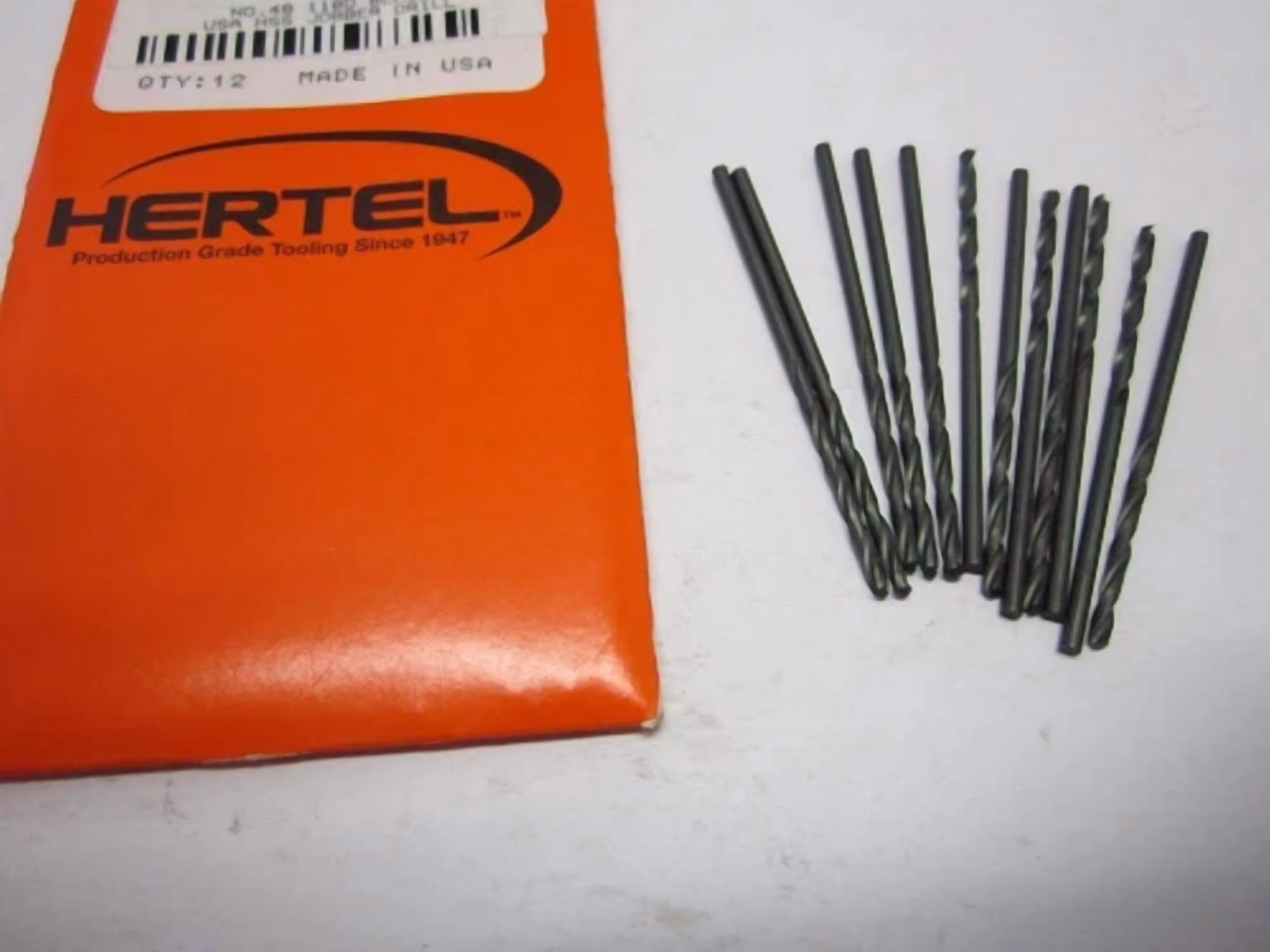 KLYNE - Lot Of 12 #48 High Speed Jobber Drill Bits, 118 Degree Oxide Straight Spiral