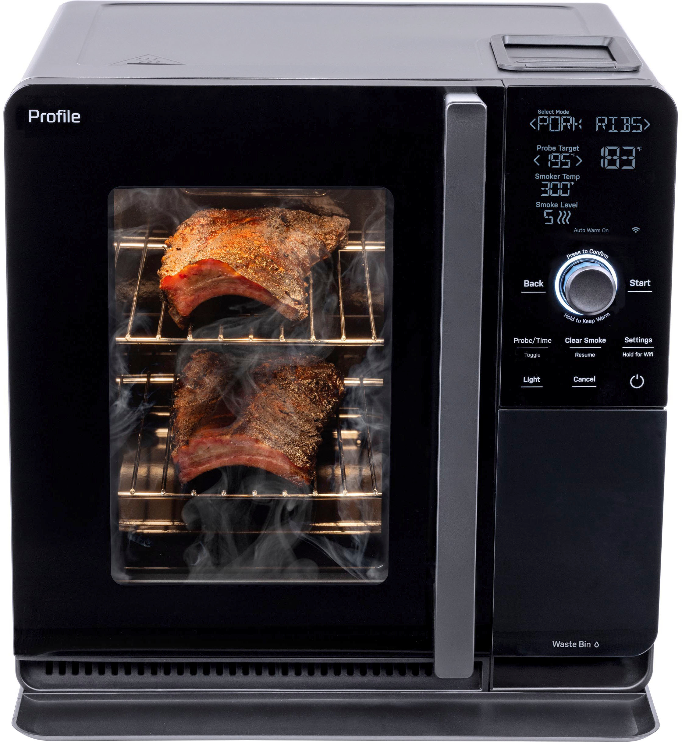 0e0c8227f76ec7057a4e676e811685d621268cfec3cdfc103de90ecda9433e89 2025 GE Profile ¨C Smart Indoor Smoker ¨C Black