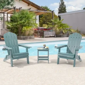 Bonosuki Set of 2 Folding Adirondack Chair Patio Fire Pit Chair(Charcoal)