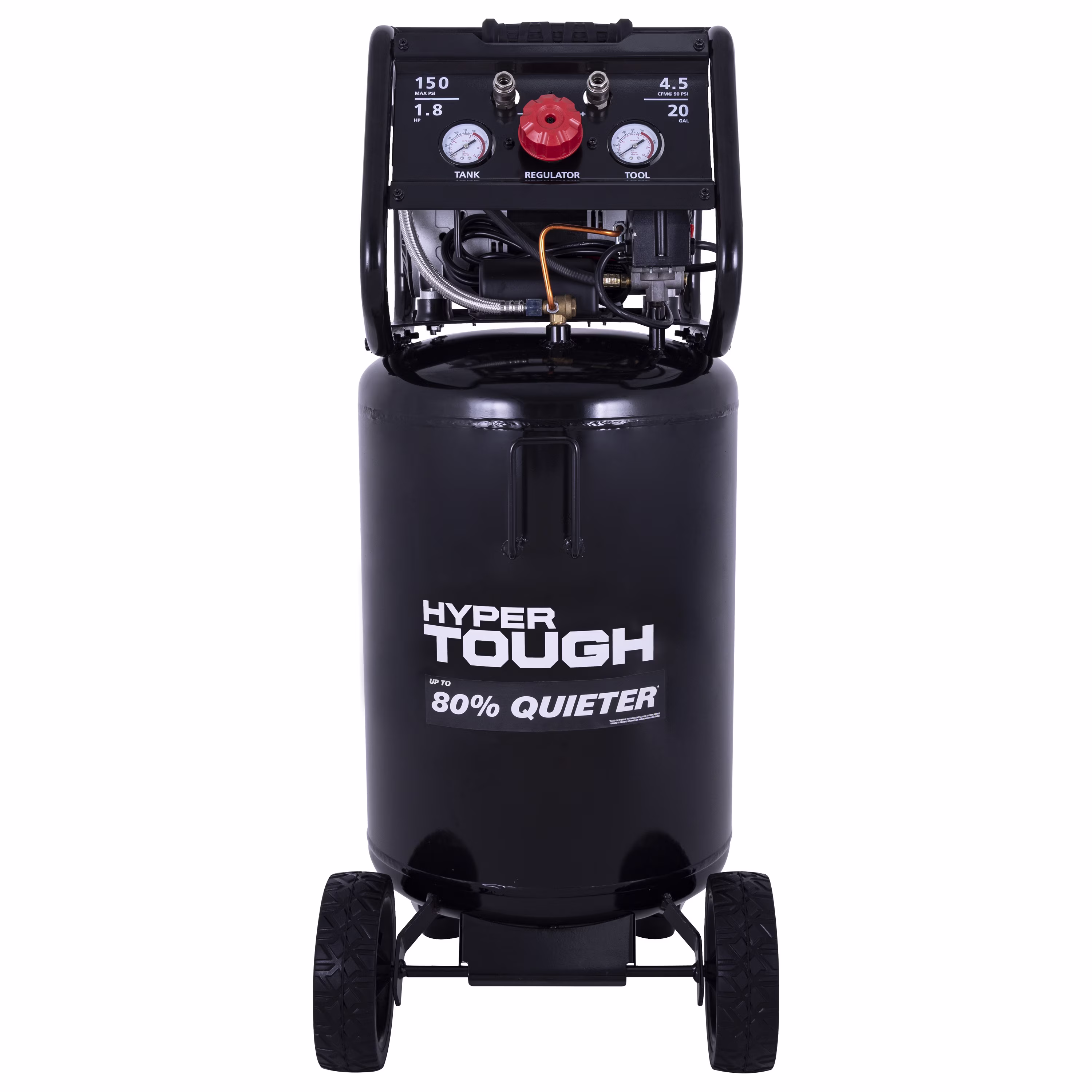 Hyper Tough 20 Gallon 1.8 HP Vertical Quiet air compressor 150psi