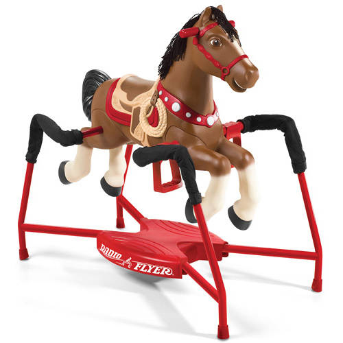1107c76d5e4dfc97f74fe530dfcdb146961a335493e4a72c2758c24c96918904 Radio Flyer Blaze Interactive Spring Horse Ride-On with Sounds Safety Features for Kids 2-6