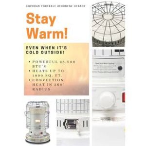 2025 Portable Convection Kerosene Heater Provides 23800 Btu's of Warmth DH2304S