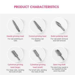 Electric Drill Nail File Acrylic Art Bits Manicure Pedicure Portable Machine Kit