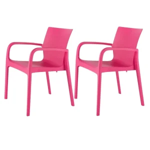 Alissa Resin Stackable All-Weather Dining Armchair, Set of 2(Blue)