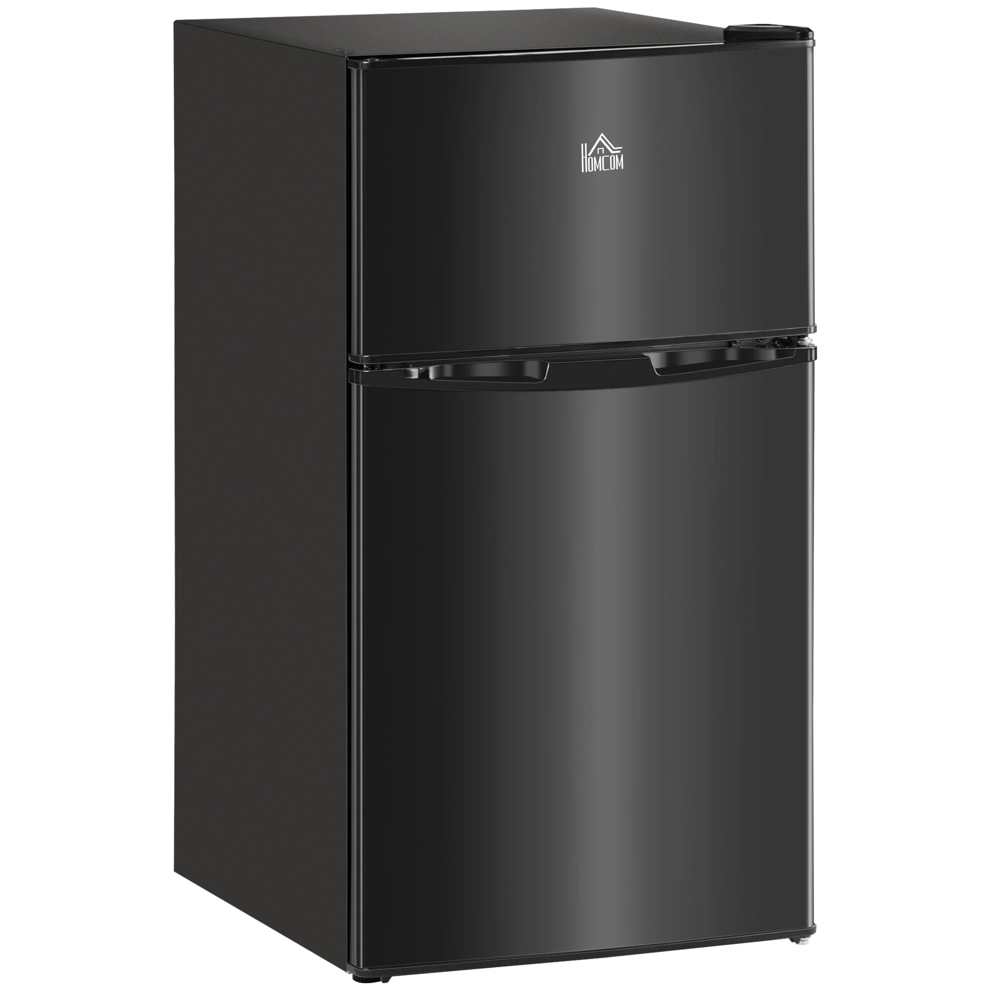 11a75546f1d517743b0e1f0305b35cdc821a1676df679b4cec6f48780b4ef0de HOMCOM Double Door Mini Fridge with Freezer, 3.2 Cu.Ft Compact Refrigerator with Adjustable Shelf, Adjustable Thermostat(18 W x 19.75 D x 34 H/White)