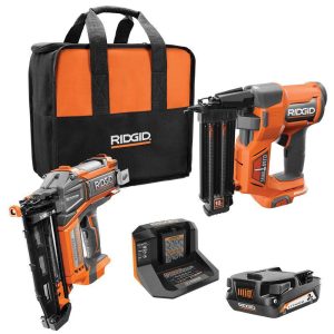18V Brushless Cordless Nailer Combo Kit with Brad  Finish Nailers, Battery  Charger