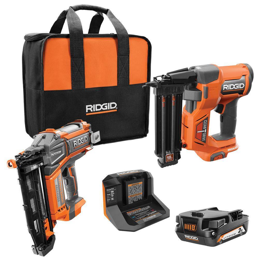 126229b2c6f5d82e79140c23031797d73f29a0de177c93dadb3af4042ed92659 18V Brushless Cordless Nailer Combo Kit with Brad Finish Nailers, Battery Charger