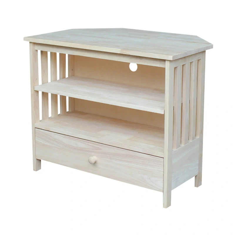 129b42108848fd96fabd5ca02209e38d7ee0d41476969398e27c959563fadf0b Solid Hardwood Mission Corner TV Stand(Unfinished)