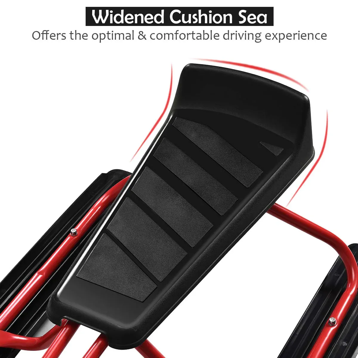12f331681c9502e823ac046043d61e1432dcf44a2bfd75b11b5f0b4a8c610af2 Snow Racer Sled, Ski Sled Slider Board with Twin Brakes(Red)