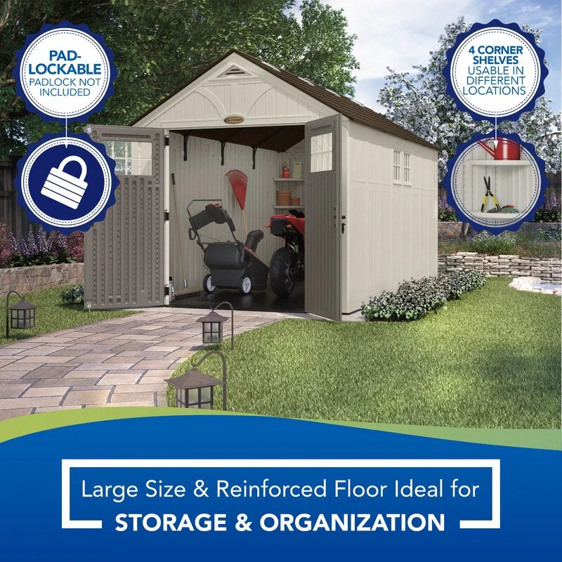 134975f0f2fd6c1e2db2f2b756338b9f9bf7670f35cebae15c3acbd57db98d95 Tremont 8 ft. W x 13 ft. D Plastic Storage Shed