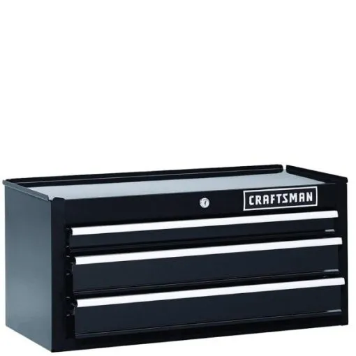 142eb7038cb7f8a527656fd892d8f11da91017a8bc6968e0fbabde053785c753 Craftsman 26 Inch 3-drawer Heavy-duty Ball Bearing Middle Chest Black