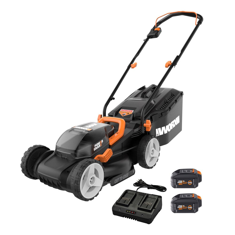 149e3fc44ec0ecd8dc8e16b5628194651992c0b4b2f972d81b4c0d517e37e083 Worx 40V Cordless Lawn Mower 14¡ä¡ä with Intellicut, Mulching, 2x20V 4.0Ah Batteries and Charger Included(Default Title)