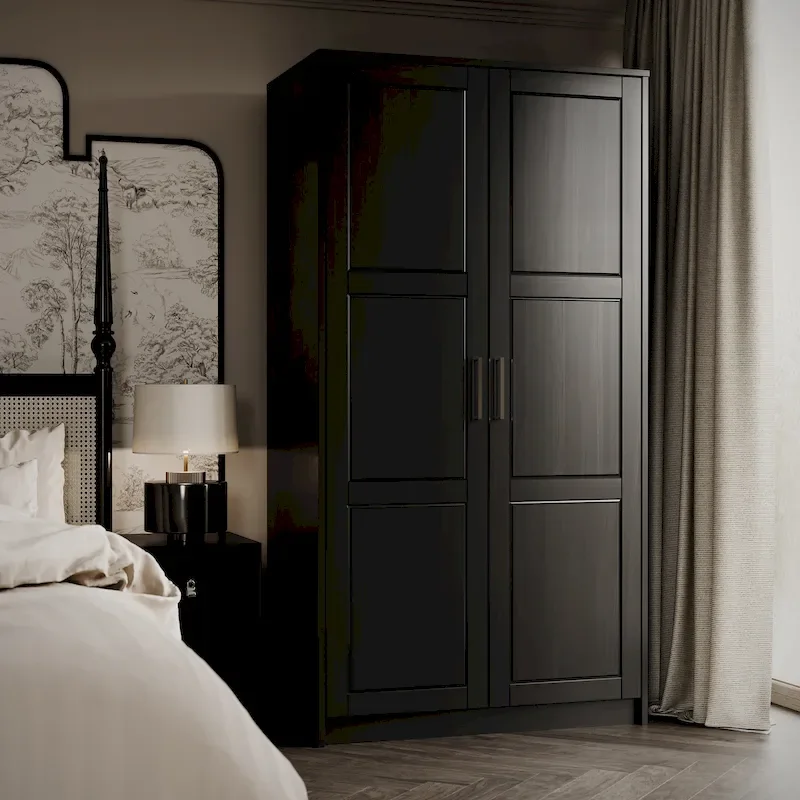 14fe261ca3edd8d6295a7cc5dbe0a197040ba87769ab303747304f681fd07f9f Palace Imports 100% Solid Wood 2-Door Urban Wardrobe Armoire with Solid and Mirrored Doors(White-solid Wood Doors)