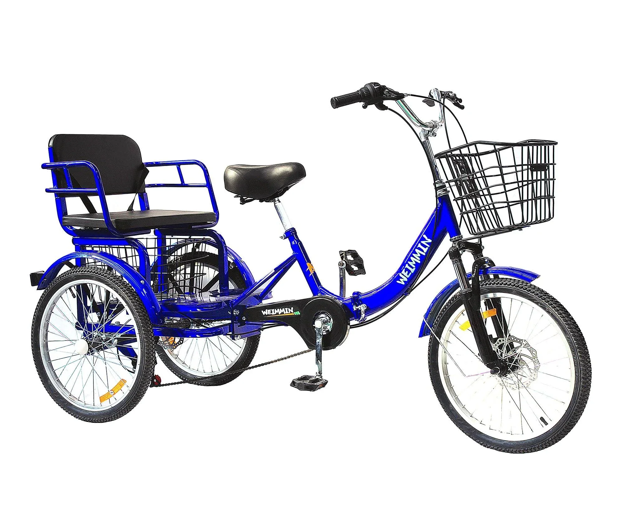 15ffd1a464331cb014579085c0c382f165515d712464acfd17509fe650343e68 Tricycle 7 Speed, 20 inch 3 Wheel Bikes Folding Tricycle for Adults Star Strip Blue