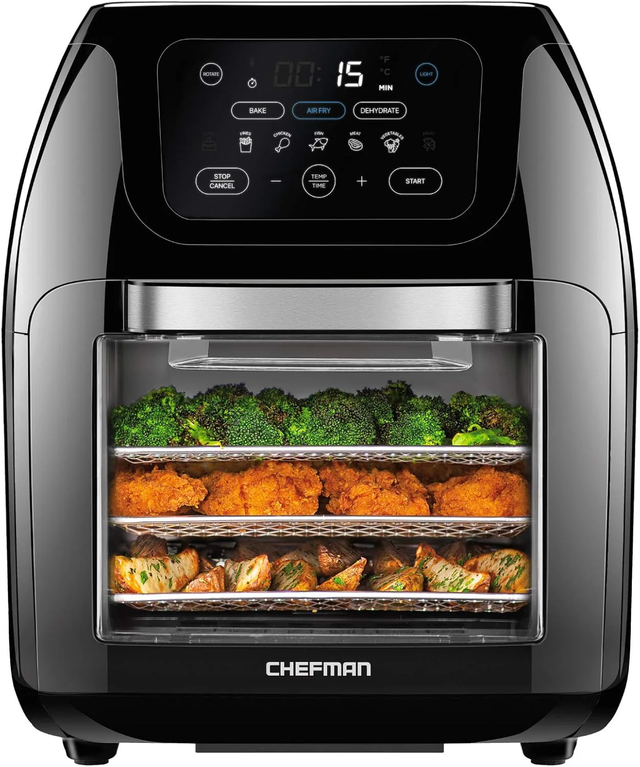 16f9370e71f30caa5716e4031d4ed0043af586e40e10011b0e5d3e1499caa566 CHEFMAN Multifunctional Digital Air Fryer+ Rotisserie, Dehydrator, Convection Oven(12 Qt/Black)