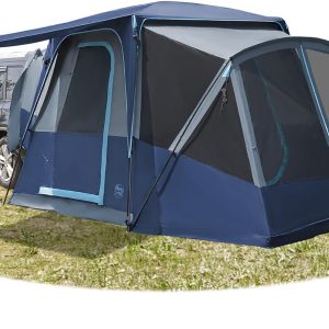 TIMBER RIDGE 5-9 Person SUV Tent with Screen Porch and Awning for Family Camping, Weather Resistant and Portable Van or Car Tent, Includes Rainfly and Storage Bag, 13' W X 10' L X 7.1' H(Blue/5-9 Person)
