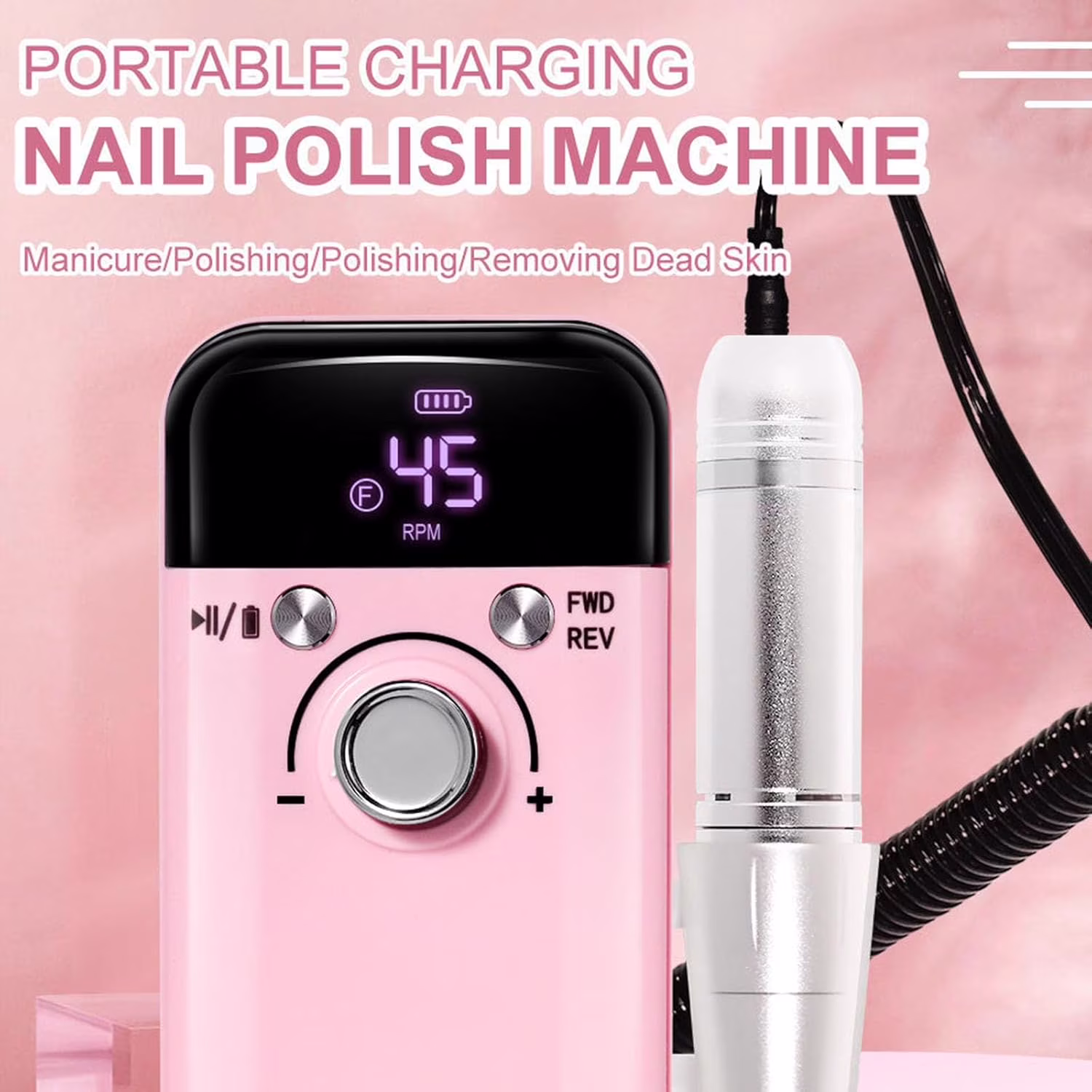 1818acd1070a4e87ebaec72c2b216e55a8df18f4530df8329588a420902456fb IDFINE Electric Nail Drill Professional 45000RPM, Rechargeable Nail Drill Kit Portable Electric Nail File for Acrylic Nails Gel Polishing Removing Nail Drill Machine for Manicure Salon Home