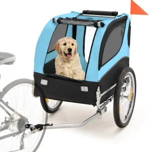 Pet Bike Trailer Holds 40kg Bicycle Trailer for Small  Medium-Sized Dogs(Blue)