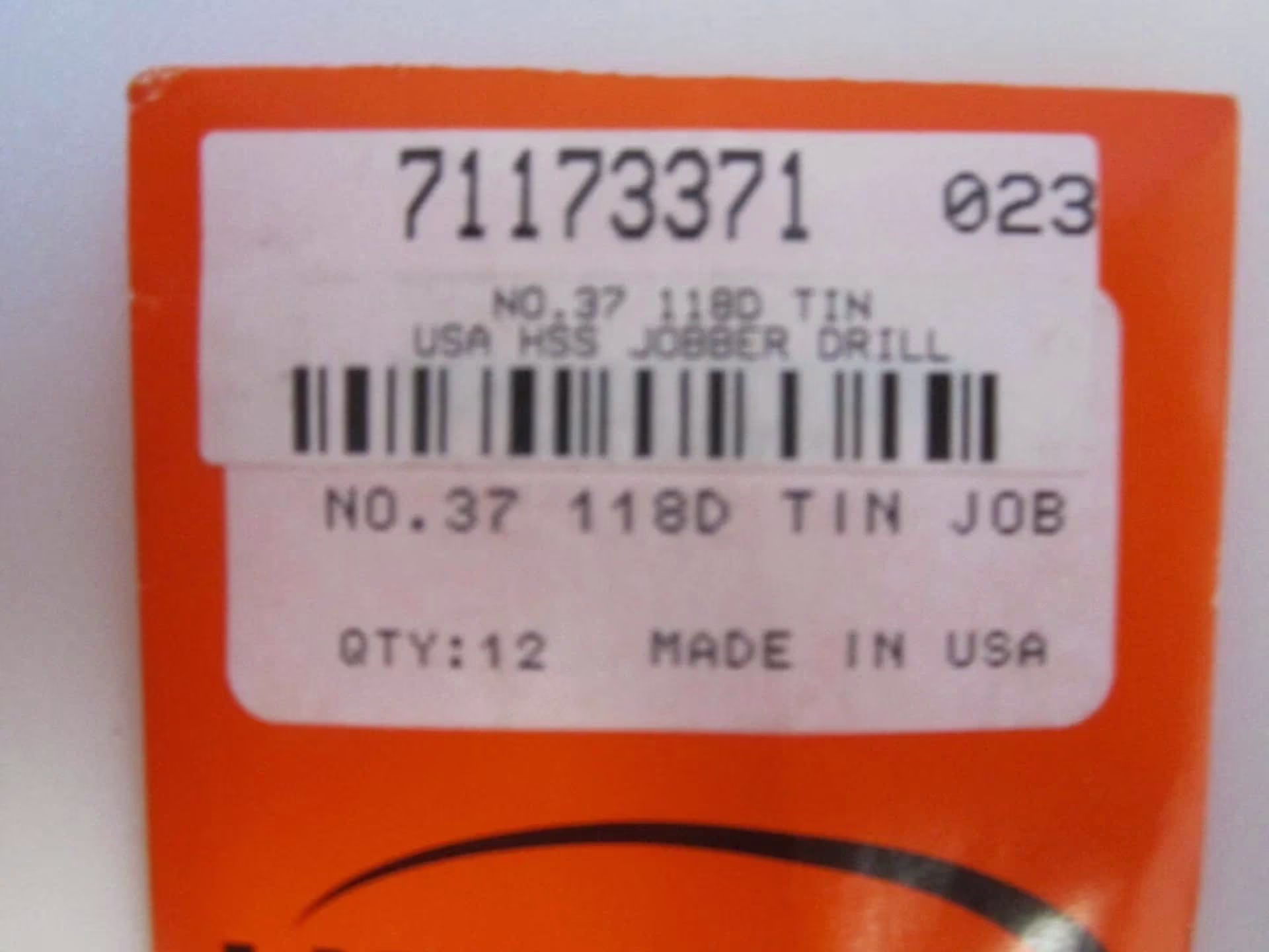 19c891d8d91cc18f38abb1134c754c02b6b3792bd4e028262dee4fe3b7cb0bae KLYNE - High Speed Steel Jobber Drill #37 118 Degree Point Angle, Tin Coated, Rh, 12Pk