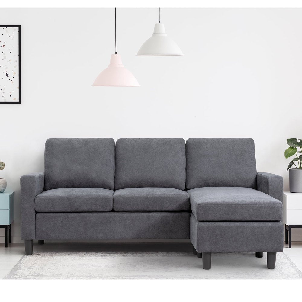 1a5e2601a3582456008b39311356bc70e4f0c1265e2d7ae5fdf2d701777216f2 Walsunny Convertible Sectional Sofa, L-Shaped Linen Fabric Couch with Reversible Design and Movable Ottoman for Small Spaces