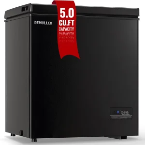 Chest Freezer 5.0Cubic Feet Deep Freezer Freestanding Freezers with 2 Removable Stainless Steel Basket, Mini Freezer Top Open Door Compact Freezer with Electronic Control 41?? to -15??BLACK(5.0 Cu.Ft Black)