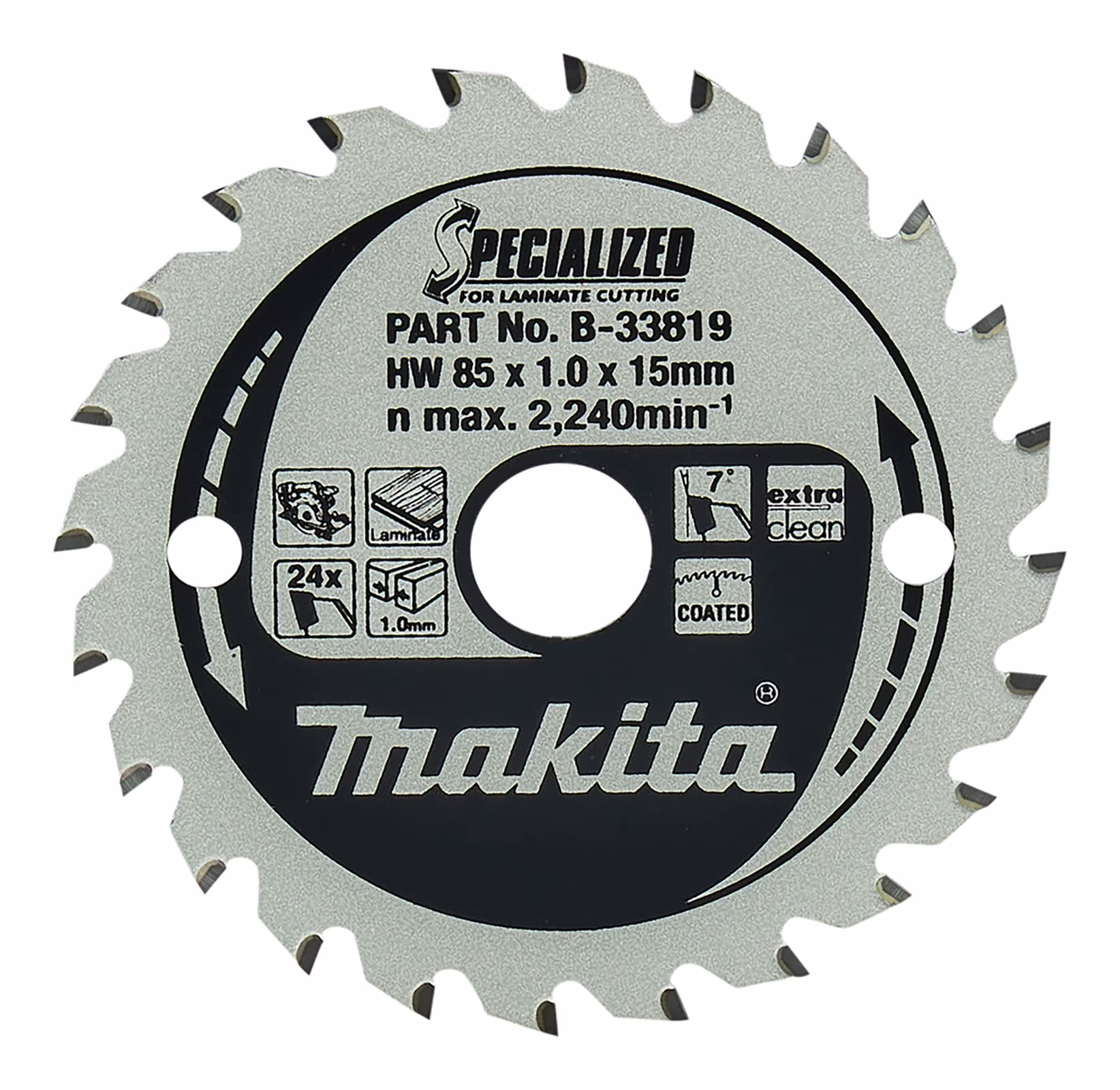 Makita B-33819 Specialized Blade for Laminate and Wood Cutting 85x15x24T