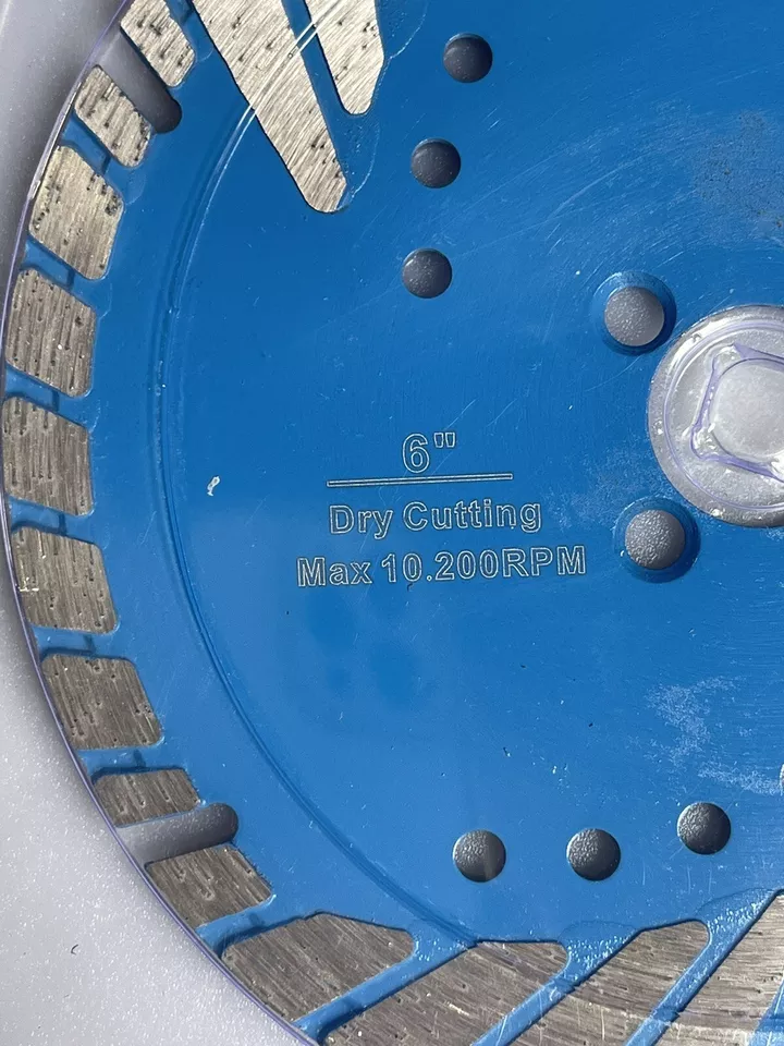 1b62eb64a5157a7b5622737635c769890495779092cb9ad6b763345c70440eca KLYNE - 6'' Dry Diamond Turbo Saw Blade Cutting Disc For Angle Grinder Concrete/Bricks