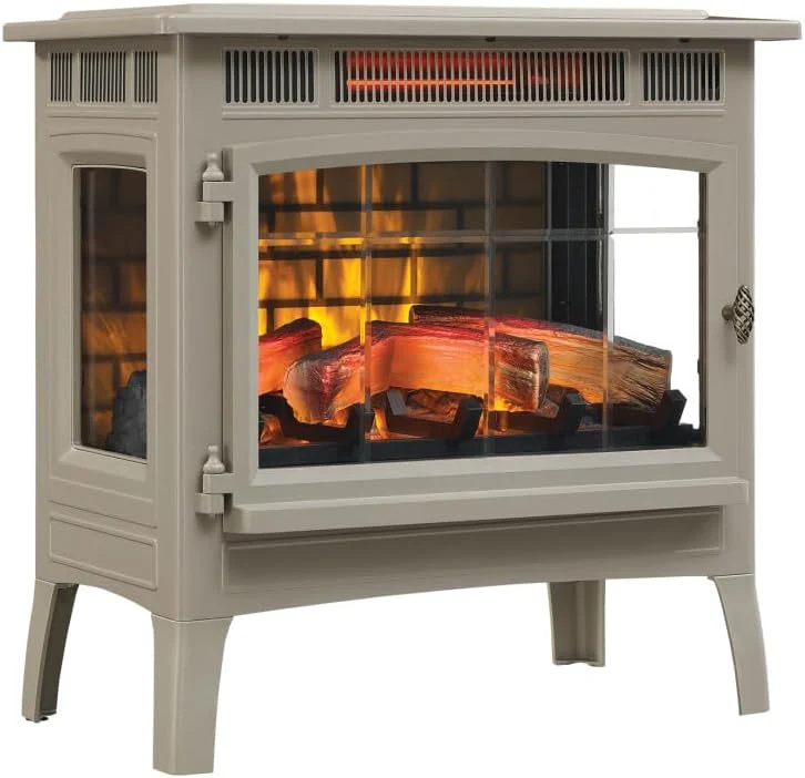 1b98087f1480f4b21c766f42d14a3b2e5861b00bb78fd55e0474c05e204fa7a4 duraflame Freestanding Electric Fireplace Stove Heater with 3D Flame Effect(French Gray)