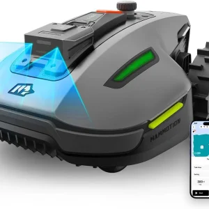 YUKA Mini 500H Robot Lawn Mower Reception 0.12 Acre, Max. 0.17 Acre, Ultrasense AI Vision+ RTK Positioning, Auto Mapping, App Control,45% Slope, Cutting Height 2''~3.5'', 3 Mowing Zones(Max. Mowing 0.27 Acre/Without Garage)
