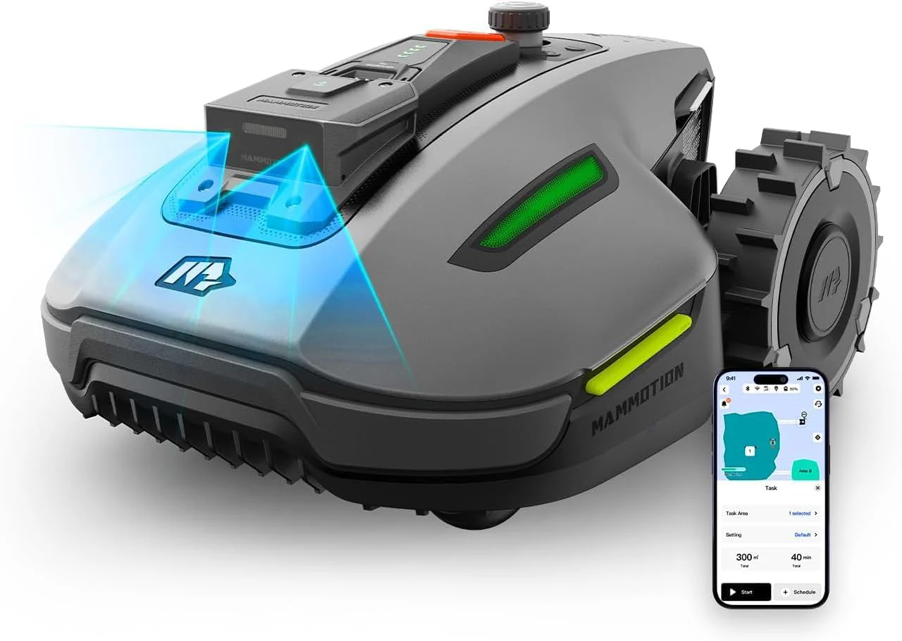 1c282b38d76c298b3e356ea7fe77f4bfcd9d178b3ecaac7f795619355ad3ece7 YUKA Mini 500H Robot Lawn Mower Reception 0.12 Acre, Max. 0.17 Acre, Ultrasense AI Vision+ RTK Positioning, Auto Mapping, App Control,45% Slope, Cutting Height 2''~3.5'', 3 Mowing Zones(Max. Mowing 0.27 Acre/Without Garage)