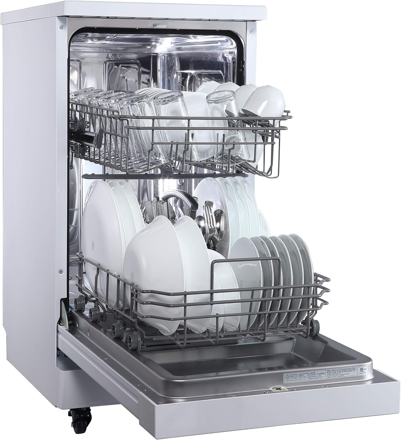 1c4bf8db891fb50c6397ef0b0b45f26247b5a9de696865d4a4a0c204099af90b Portable Dishwasher, 18in Wide, 8 Place Settings Capacity, White