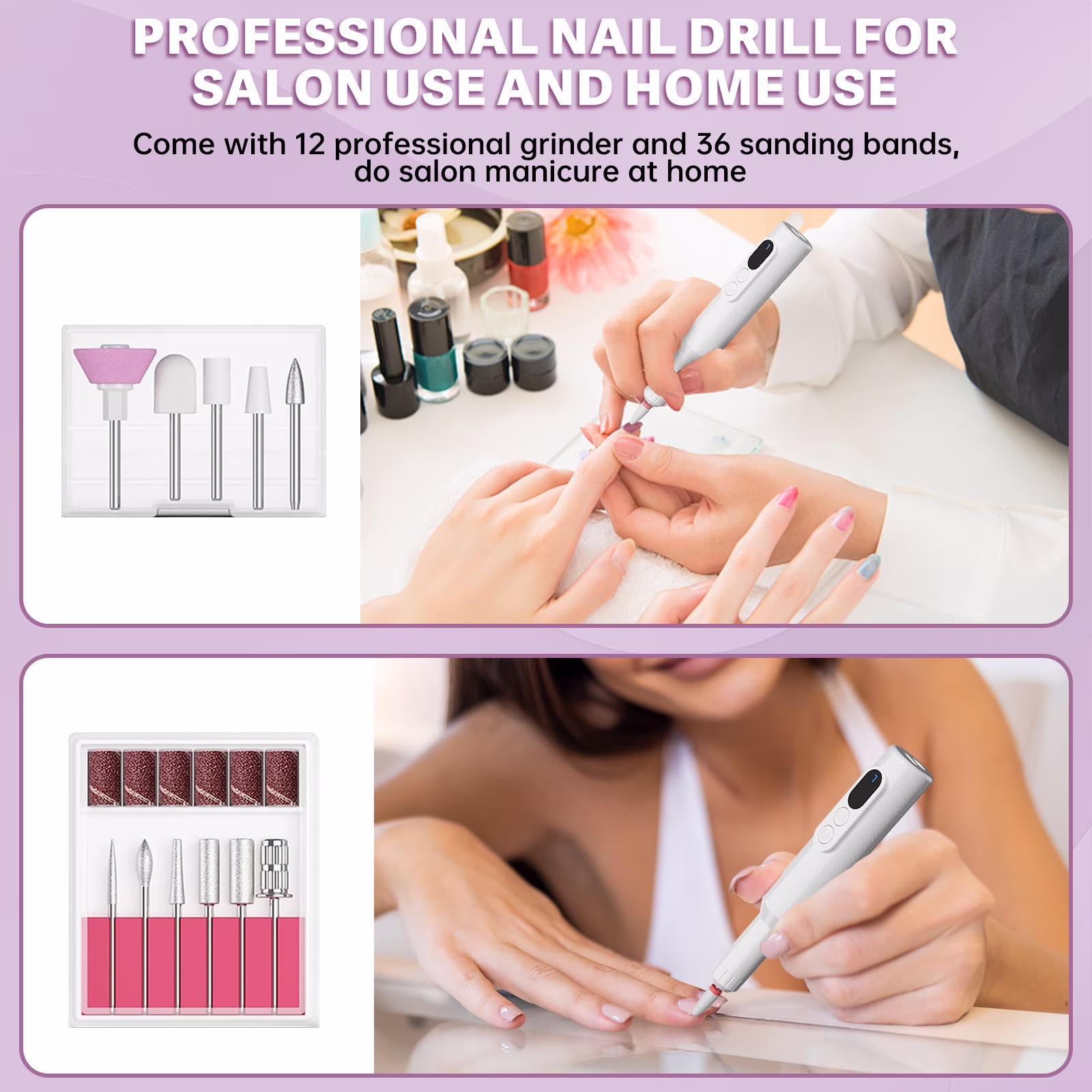 1c99cd57860cd236f9221af4866eb745da9d58d7f55c000c8f56c1d3c2c16bd2 CshidWorld Electric Nail Drill, Cordless Nail File Kit, Portable Manicure Pedicure Tool with 12 Drill Bits & Wireless Charging Base for Acrylic Gel Nails Polishing Removal