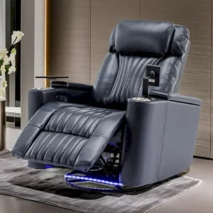 Multifunctional 270 Swivel Home Theater Power Recliner(Blue)